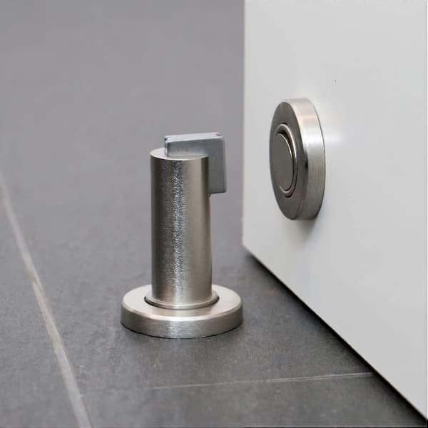 Magnetisk dørstopper i antik look Dørstopper med materiale til gulv- og vægmontering, Ø: 5 cm, h: 8,4 cm