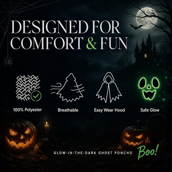 Halloweenkostym ande, ljuscape spöke S – 110 cm