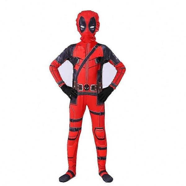 Halloween Cosplay Deadpool heldragt til børn og voksne Suit with Backpack 190 yards