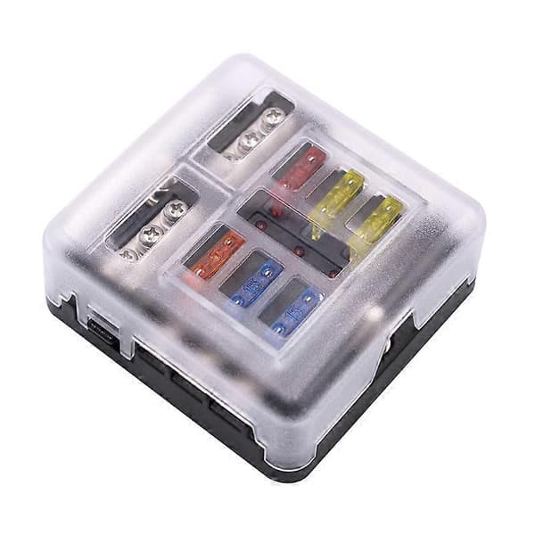 Universal Power Distribution Blade Fuse Box Block Holder LED Indicator Cover