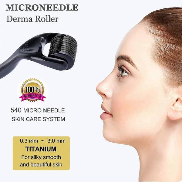 Derma Roller 2.0mm, 540 Titanium Microneedle Roller för Ansikte Ansiktsrynkor Håravfall Bristningar Hårväxt Mikro Professionell Microneedling D style4649