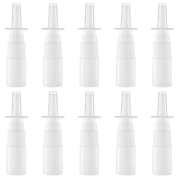 20 st 10 ml vita nässprayflaskor för resor, tomma plastsprutor