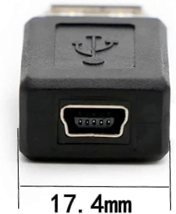 USB 2.0 A hun til USB B Mini 5-benet hun-adapterkonverter, understøtter 2.0 dataoverførsel