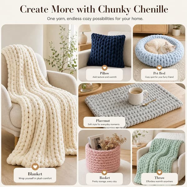 Chunky garn för handstickning, 2 stycken 500 g chunky garn, blåbär Molnhav 2 stycken