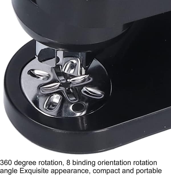 Stapler Adjustable 360 Degree Rotating Stapler 8 Binding Positions Stapler For Office Supplies Stapler And Baler (black) (1pc)