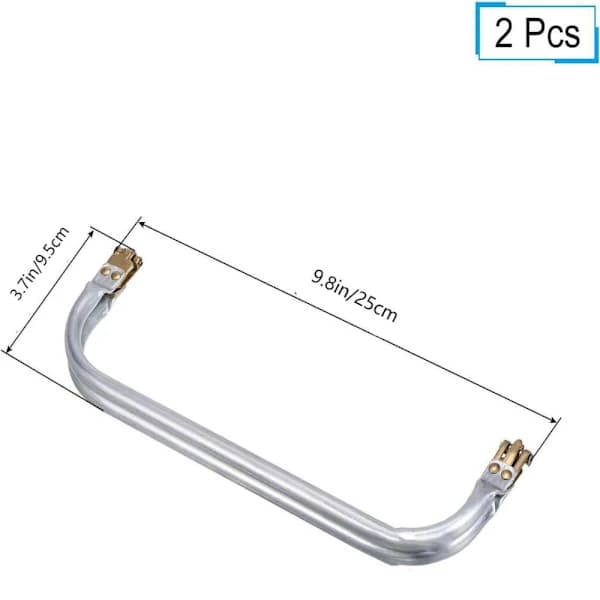 Metal Purse Frames 2 Pieces, 25 cm Rectangular Lock Frame Kiss Lock Bag Frame Hardware Replacement