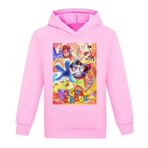 Digital Circus hettegenser for gutter og jenter Pink 150