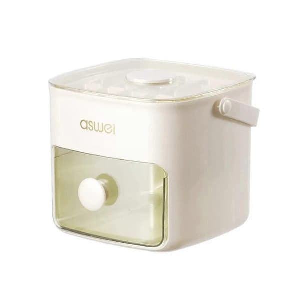 Portable Ice Maker - 48-Cube Countertop Machine with One-Click Release white