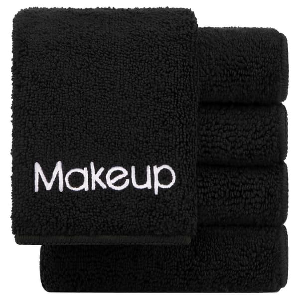 Makeupfjernerklude 5-pak Ultramyge genanvendelige mikrofiber ansigtsklude til skånsom rensning Sort