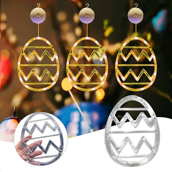 Easter Egg Suction Cup String Lights Battery Operated Decorative Lights for Home Bedroom