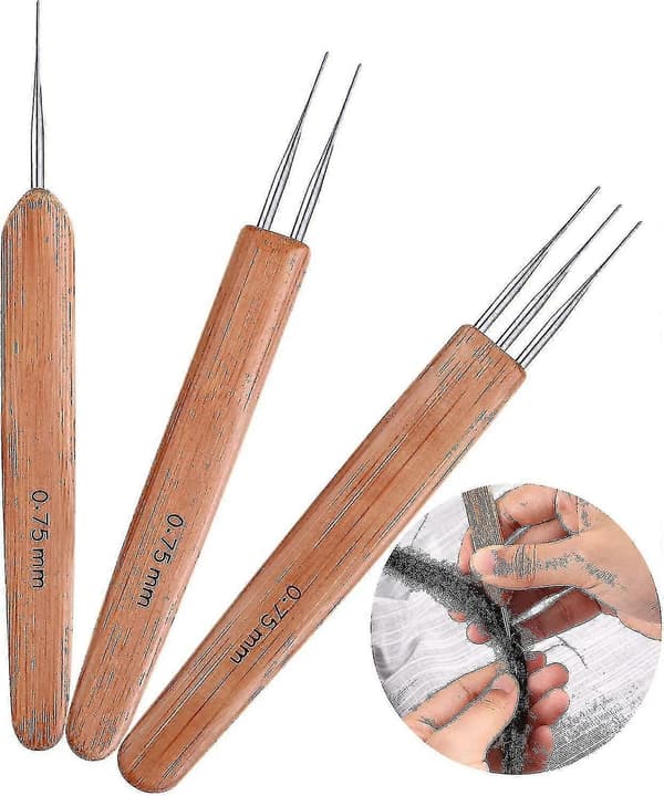 3-pakning bambus dreadlock-kroker 0,75 mm dreadlocks-kroker