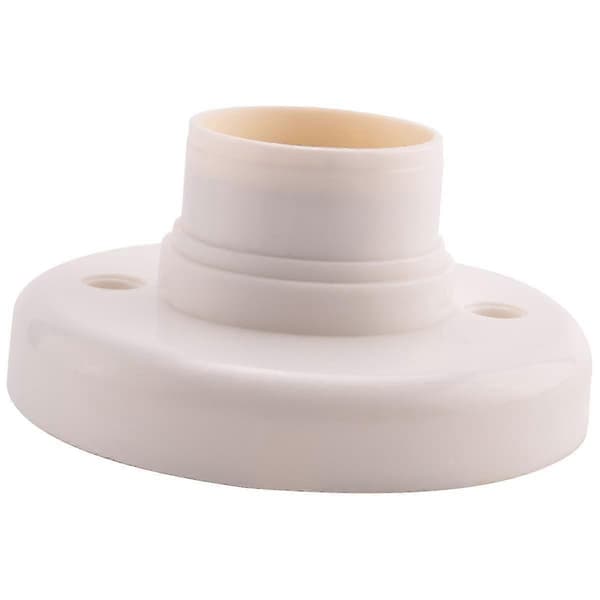 E27 Round Plastic Socket Screw Lamp Holder White