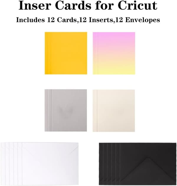 Insert Cards for Cricut Joy – 12-pack DIY craft set with cards, inserts, envelopes – DIY card making kit 4