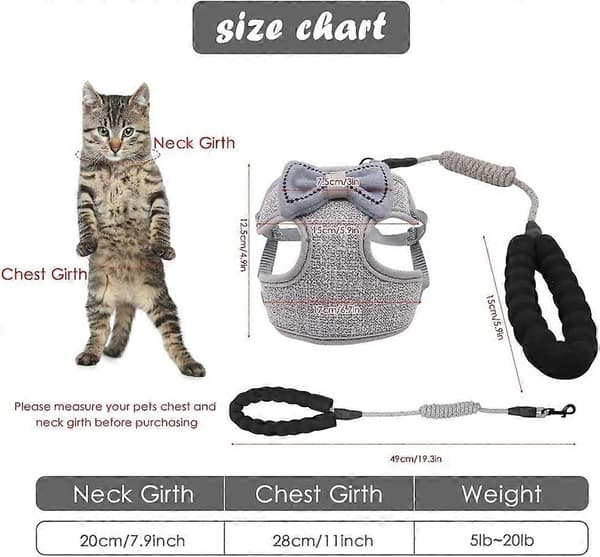 2-pack Cat Harness with Leash, Escape Proof, Adjustable Kitten Walking Jacket, Soft and Breathable Pet Vest