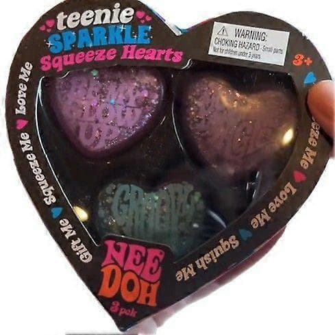 3 stk. hjerteformede Squishy Fidget Legetøjssæt, langsomt stigende stressbolde til angstlindring, Valentinsdag glitterklemme sensorisk legetøj til børn og voksne 1 Set