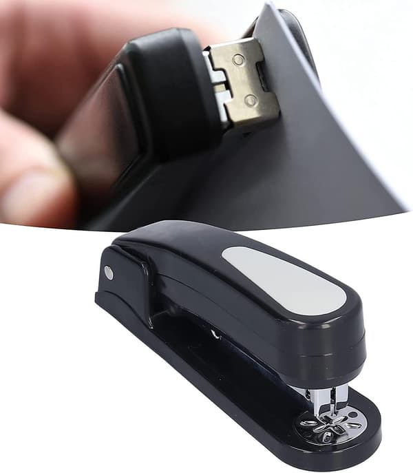 Stapler Adjustable 360 Degree Rotating Stapler 8 Binding Positions Stapler For Office Supplies Stapler And Baler (black) (1pc)