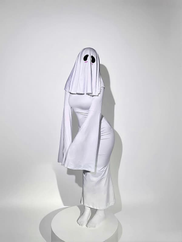 Halloween & Scenespil Hvid Spøgelse Cosplay Kjole til Kvinder White 4XL