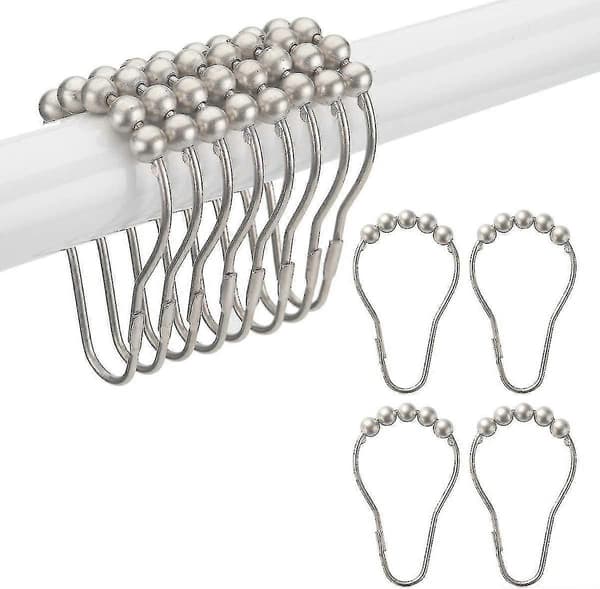 Duschdraperikrokar Ringar, Duschdraperikrokar i metall - Set om 12