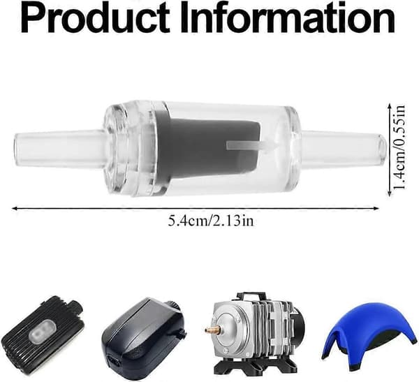 10 stycken backventil akvarieluftpump backventiler, transparent plast envägs backventil för akvarium-svart (4mm)