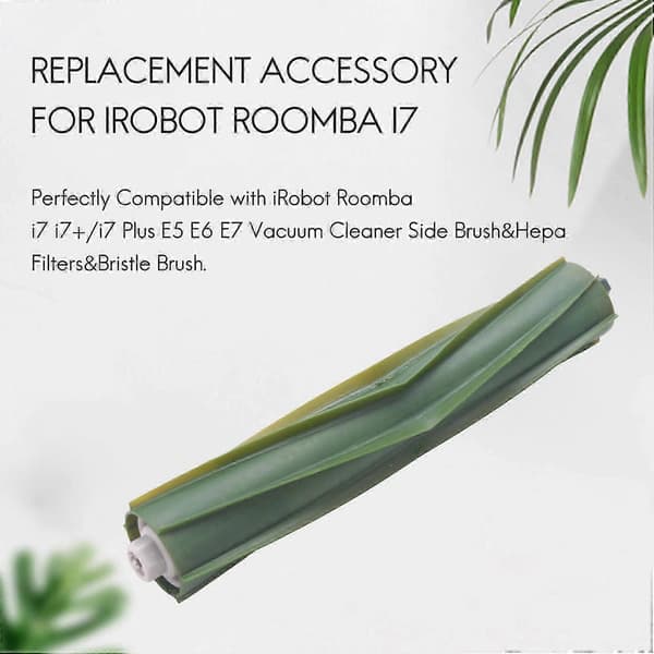 Erstatningstilbehørssett for I7 I7+/I7 Plus E5 E6 E7 Serie Robotstøvsuger, 2 Filtre+3 Børster+1 Multi-Overflate Gummibørster