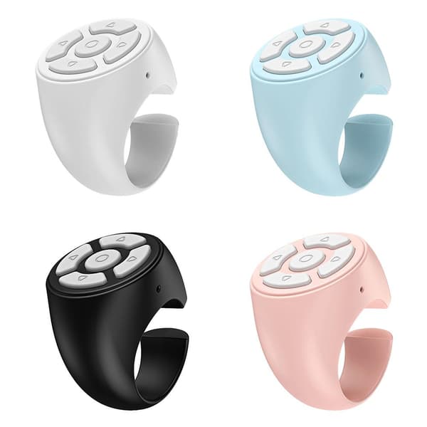 Fingertip Wireless Bluetooth Remote Control, Creative Remote Control Scroll Ring, Wireless Camera Remote Shutter, Video Remote Control App Page Turn