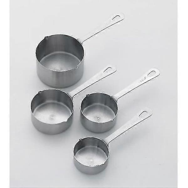 4-delat set måttkoppar i rostfritt stål, silver