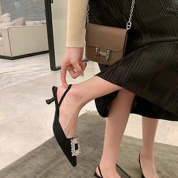 Slingback Pumps med spids tå og stiletthæl til kvinder