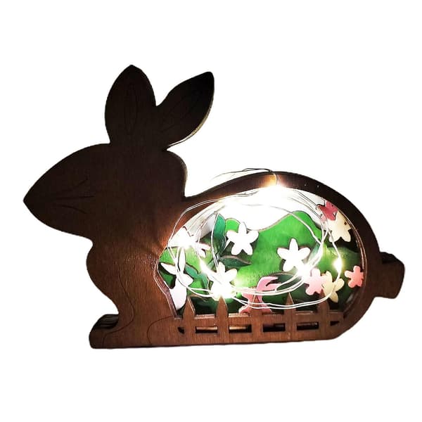 Rabbit LED Lamp Soft Lighting Cutout Design Smooth Edge Battery Operated Creative Shape Decorative 2 Styles Easter Bunny Ornament Decor LED