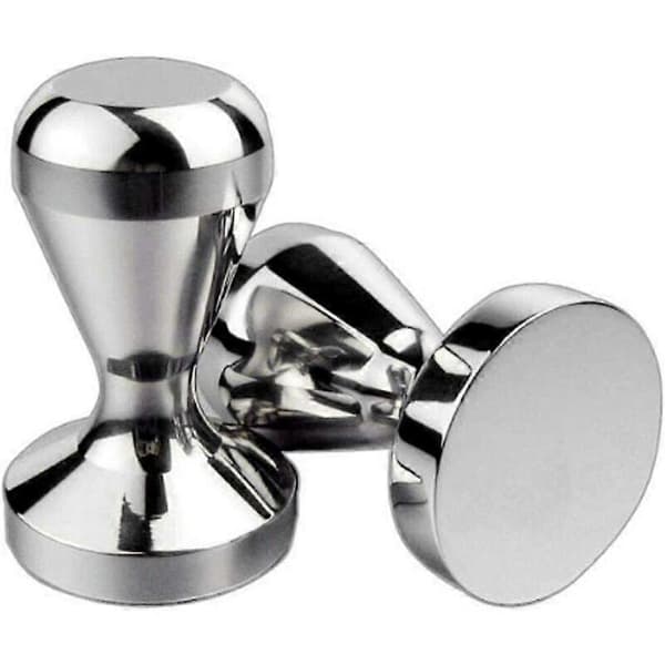 Krommet solid kaffestamper i rustfritt stål (49 mm) for kaffe og espresso, tamping, barista