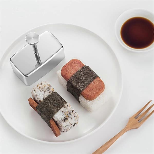 3-pak Onigiri-form i rustfrit stål, Musubi-form Risform-sæt, Maker-presse, Klassisk trekantet ris B_Særlige gaver