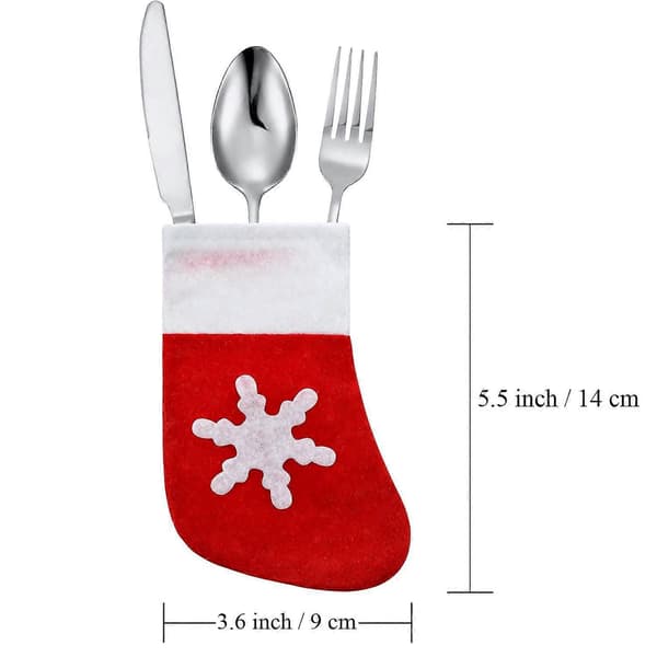 20-pack julgransmönstrade minijulstrumpor för bestick, perfekta för julfester och middagsbordsdekorationer 20pcs