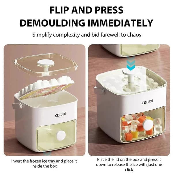 Portable Ice Maker - 48-Cube Countertop Machine with One-Click Release Green