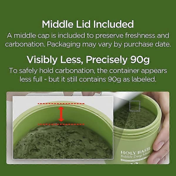 Holy Basil Bubble Deep Mask Holy Basil & Kullsyret Vann for Rensing av Porer
