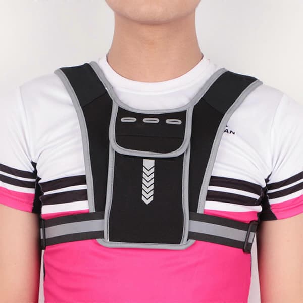 Reflective Night Backpack With Phone Holder Multi-pocket Adjustable Sbr Vest, 100% New