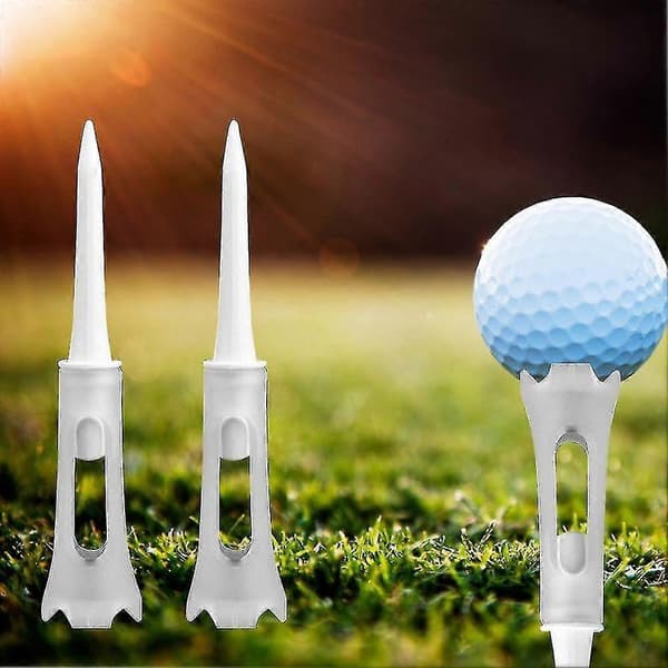 50st Golfpeg Dubbellager Plastbollpeg Mjuk Låg Vit