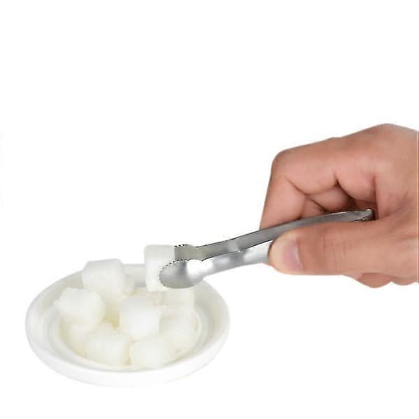 Sukkerklype, Mini serveringsklype i rustfritt stål, isbiter, sølv, perfekt for teselskap, kaffebar, 2 stk, sølv