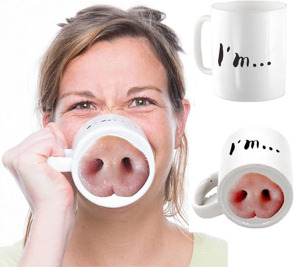 Pig Nose Mug, Creative Funny Coffee Cup, Creative Ceramic Coffee Cup, Water Cups with Distinctive Patterns