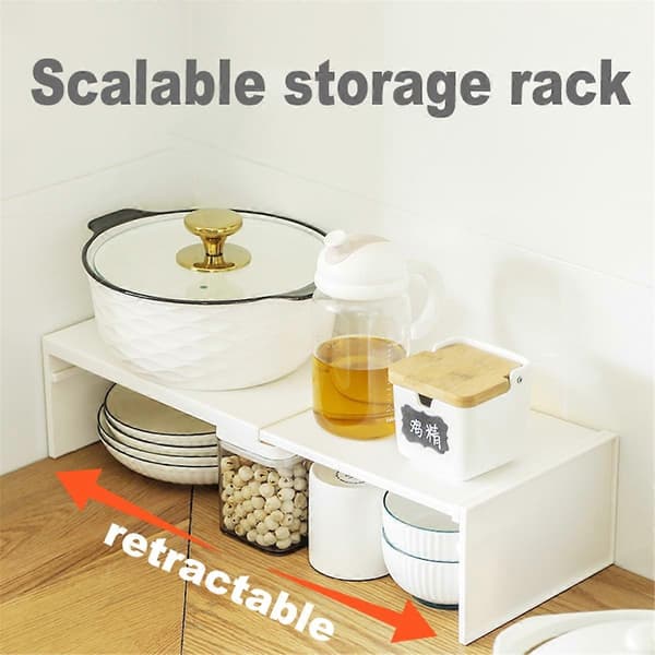Extendable Kitchen Cabinet Organizer - Space-Saving Wardrobe Shelf