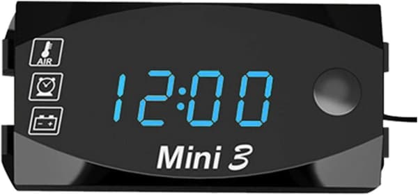 3-i-1 Digital Motorcykel Ur Termometer Voltmeter Digitalt Styr