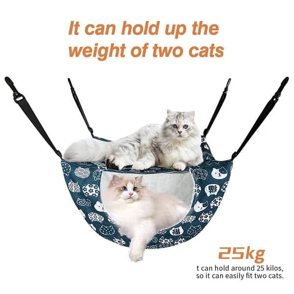 Cat Hammock with Ball - Adjustable Pet Hammock Double Layer | Soft Sleeping Place for Cats, Rabbits and