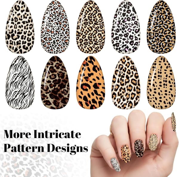10 Rolls Nail Foil Transfer Decals Leopard Snake