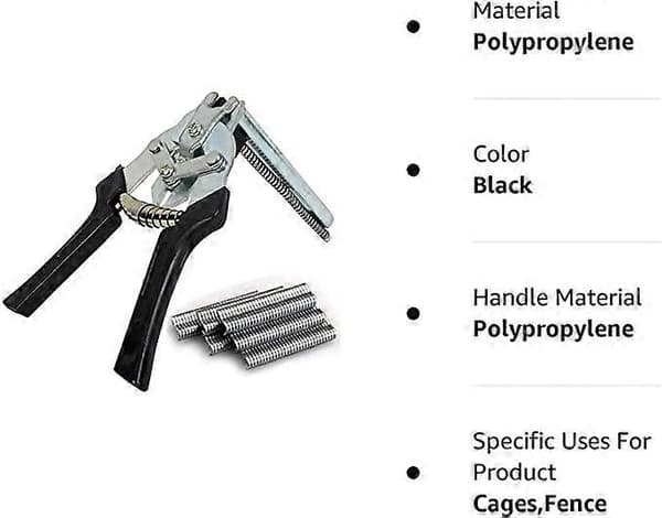 Typ M Hog Nail Ring Tangsæt med 2400 stk. M-clips til hegnfastgørelse, møbelpolstring, dyrebur