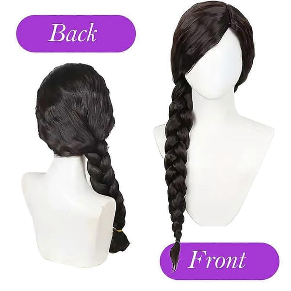 Elphba Witch Extra Long Braid Wig - Black and Brown Witch Cosplay Braid Wig