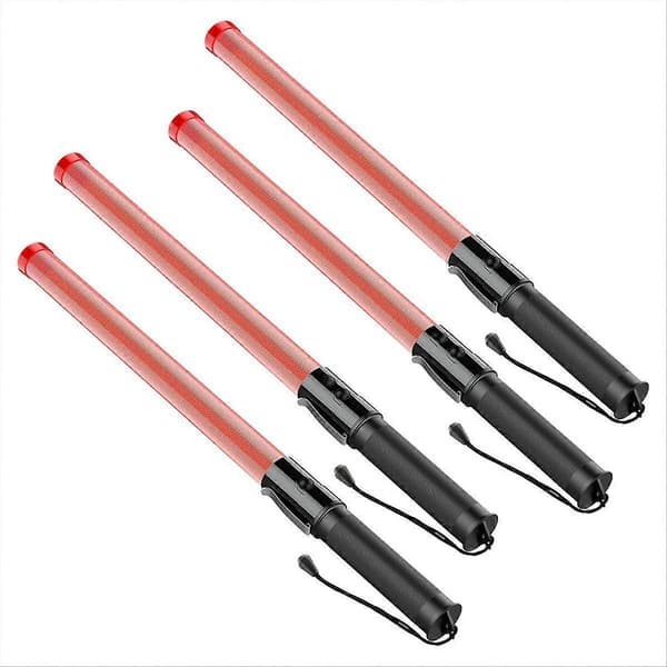 4-pack Trafikstav 53 cm LED Trafikkontrollstav Säkerhetsljusstav