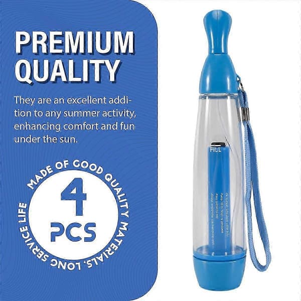 4-piece Summer Mist Bottle Set, Personal Cooling Device, Reusable Plastic Water Sprayers