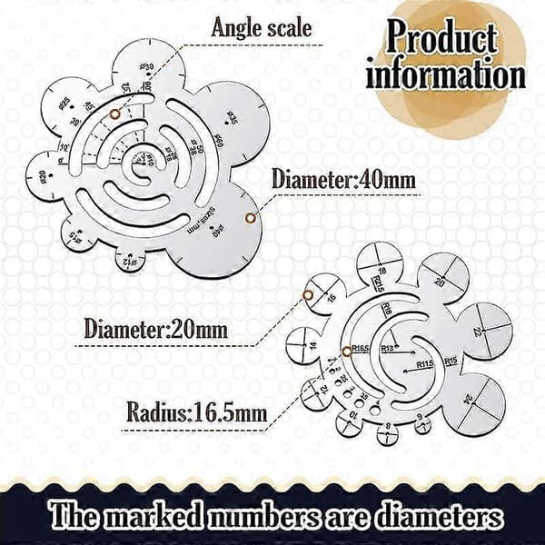 Round Leather Cutting Tools Metal Corner Cutting Ruler Circle For DIY Leather Craft Working Drawing Leather Project B