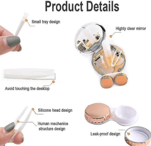 2 kpl pyöreä marmorinen piilolinssikotelo peilillä, matkapiilolinssipidike