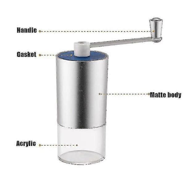 Bärbar kaffekvarn Mini Rostfritt Stål Handmanuell 11*4.5cm -