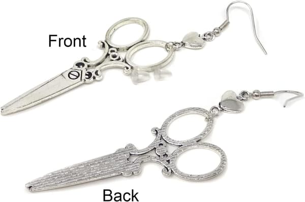 Gotiske sakser dinglende dråpeøreringer mote punk -