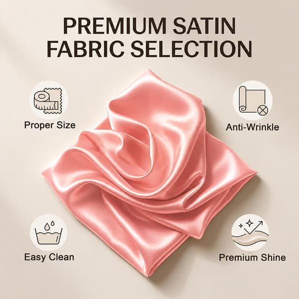 Satintyg, metervara, av polyester, 140 x 200 cm, satintyg, marinblå Blushrosa 140X200cm